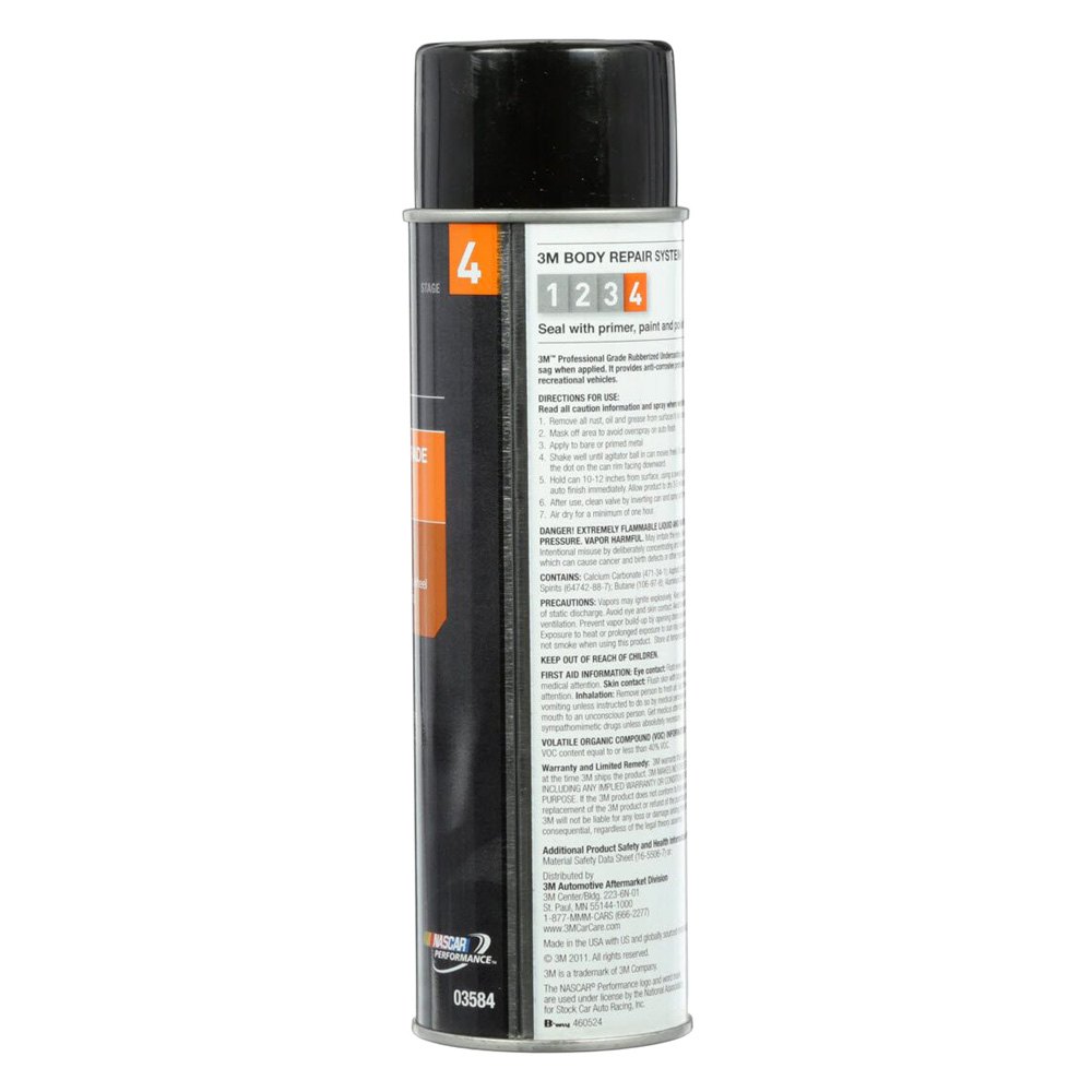 3M Professional Grade Rubberized Undercoating, Corrosion, Water and Salt  Spray Resistant, 03584, 16 oz. Aerosol