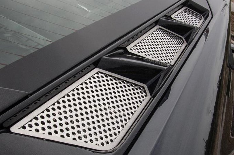 American Car Craft® 882013 - Polished Rear Hood Vent Inserts