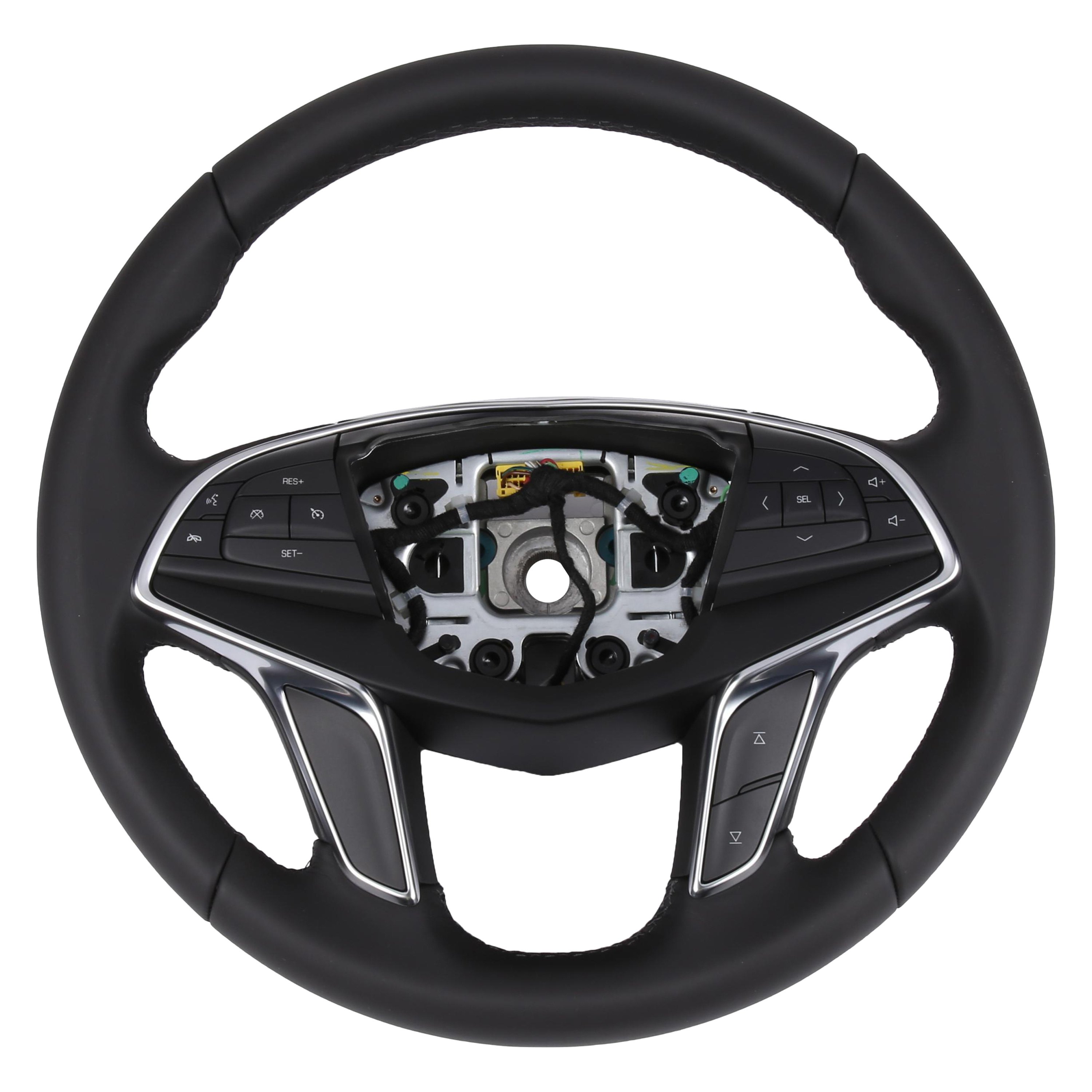 ACDelco® 84214035 4Spoke Jet Black Leather Wrapped Steering Wheel