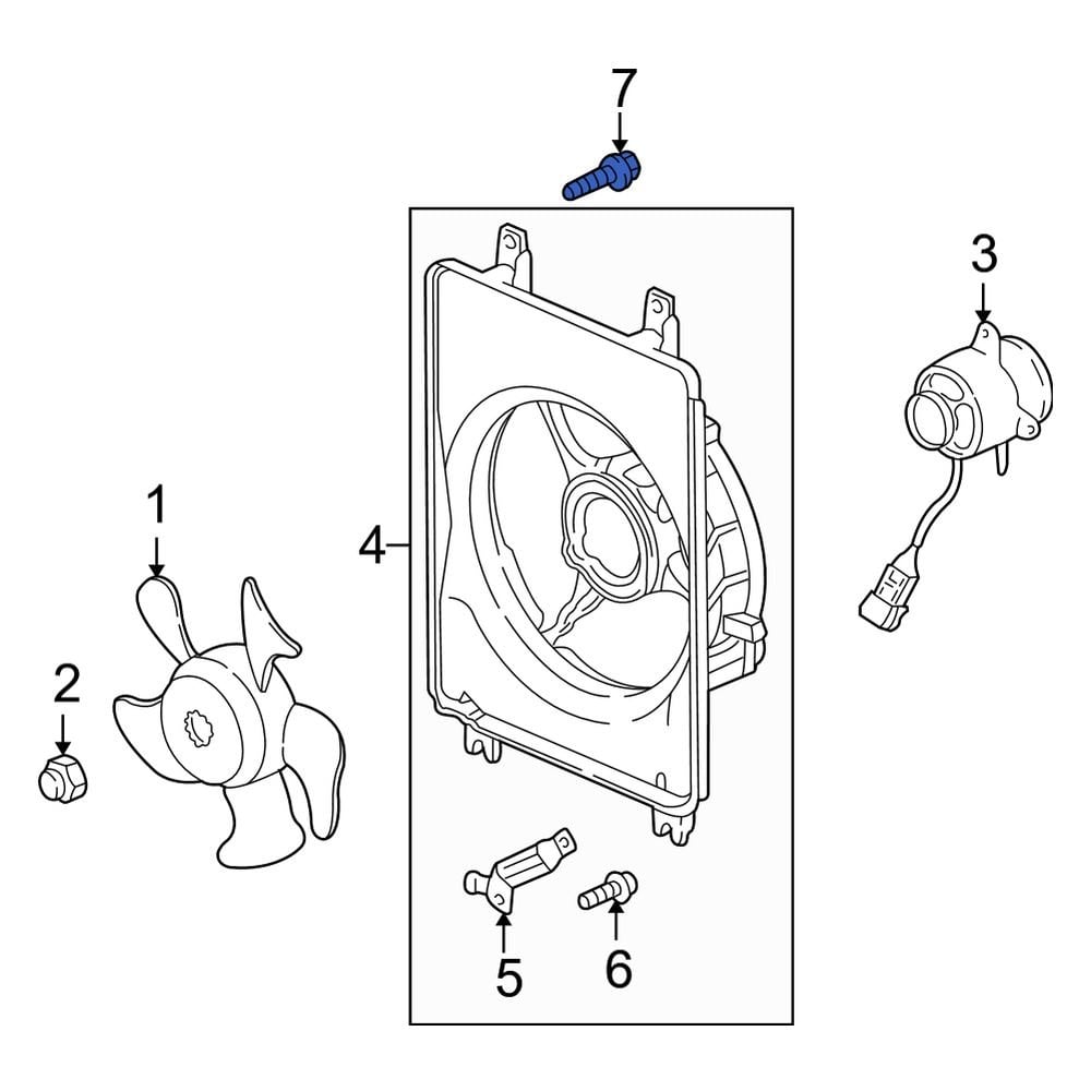 Acura OE 90041P5A003 A/C Condenser Fan Shroud Bolt