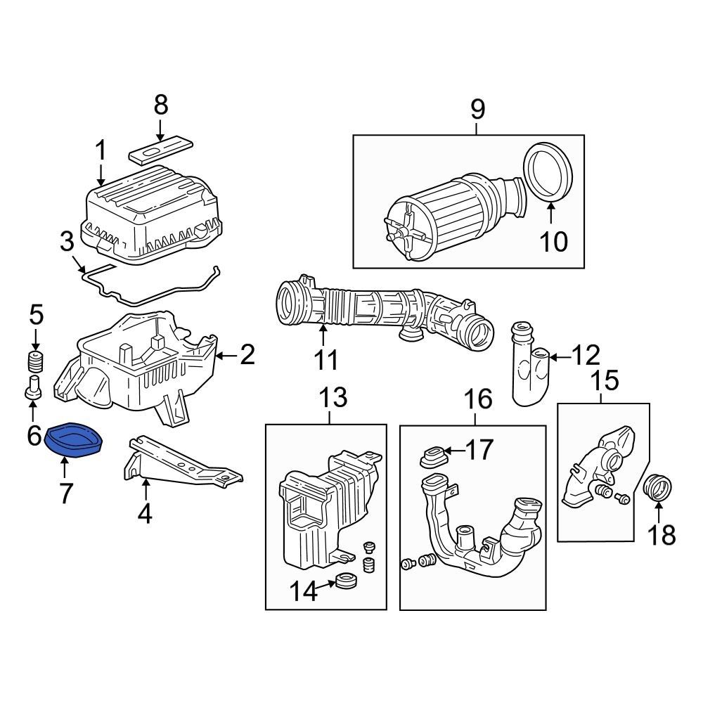 Acura OE 17249P72000 Air Filter Housing Gasket