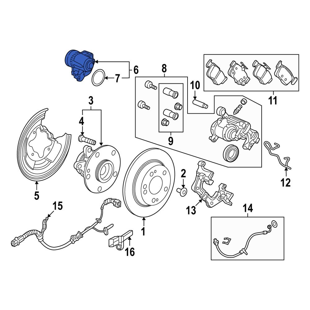 Acura OE 43021TBAA03 Rear Left Parking Brake Actuator