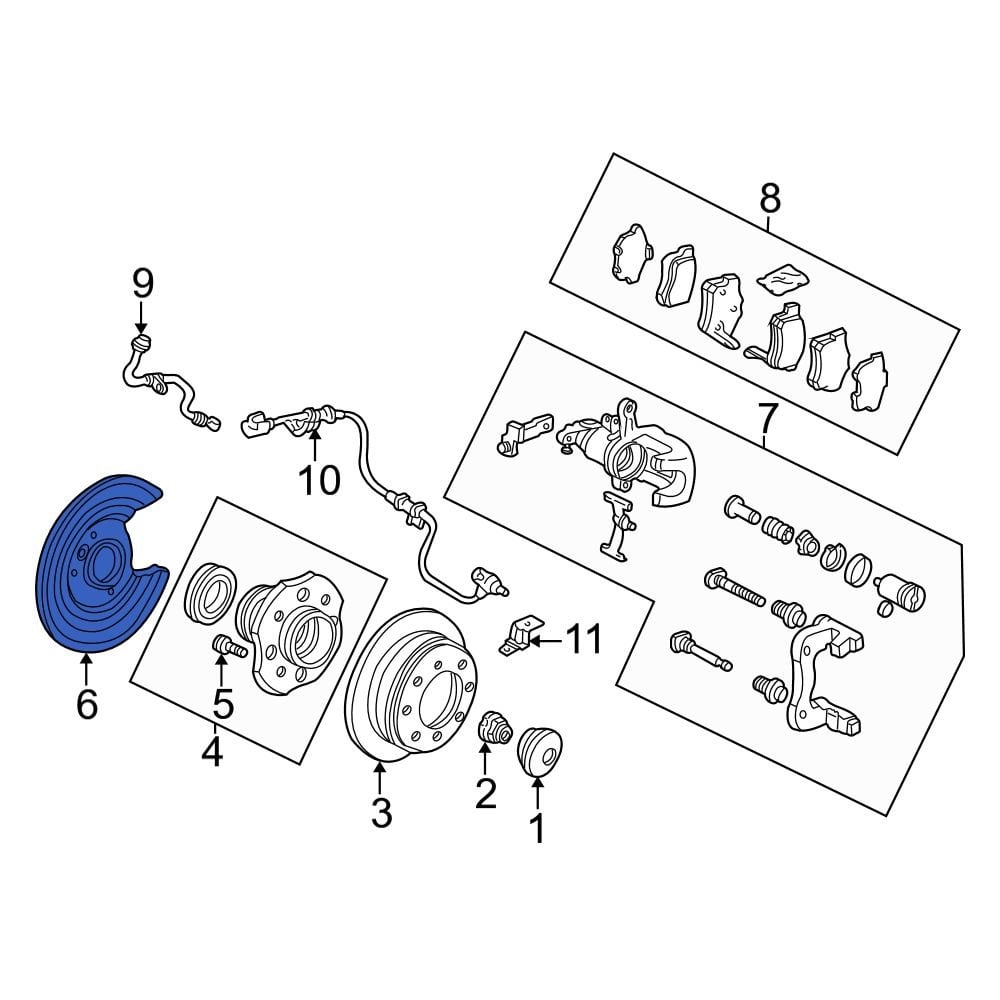 Acura OE 43110S0KA03 Rear Right Brake Dust Shield
