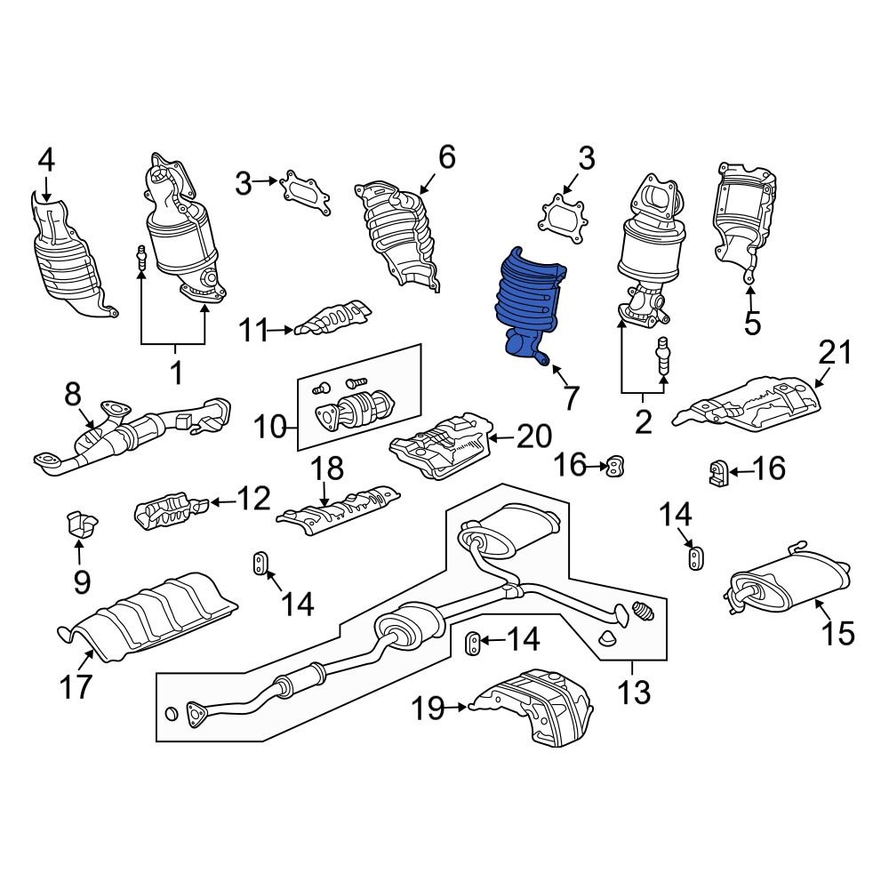 Acura OE 18122RCAA00 Rear Inner Exhaust Manifold Heat Shield