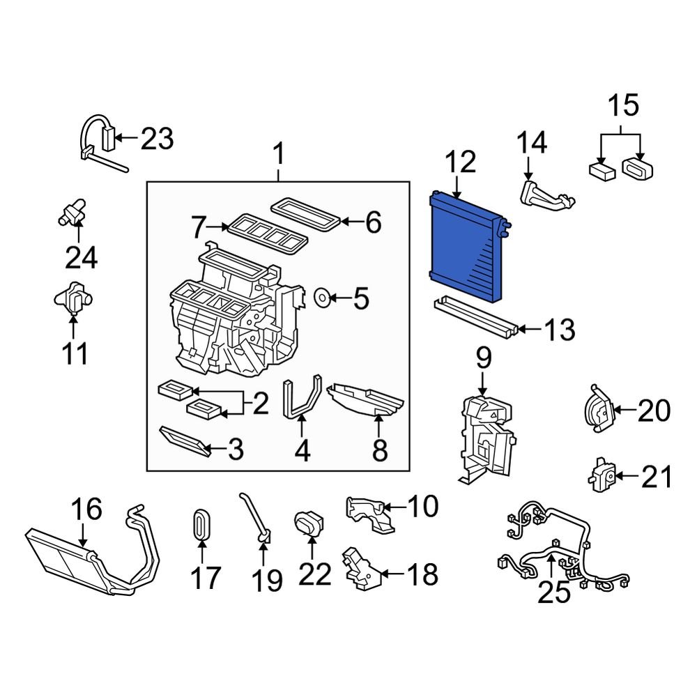 Acura OE 80215TK4A41 - A/C Evaporator Core