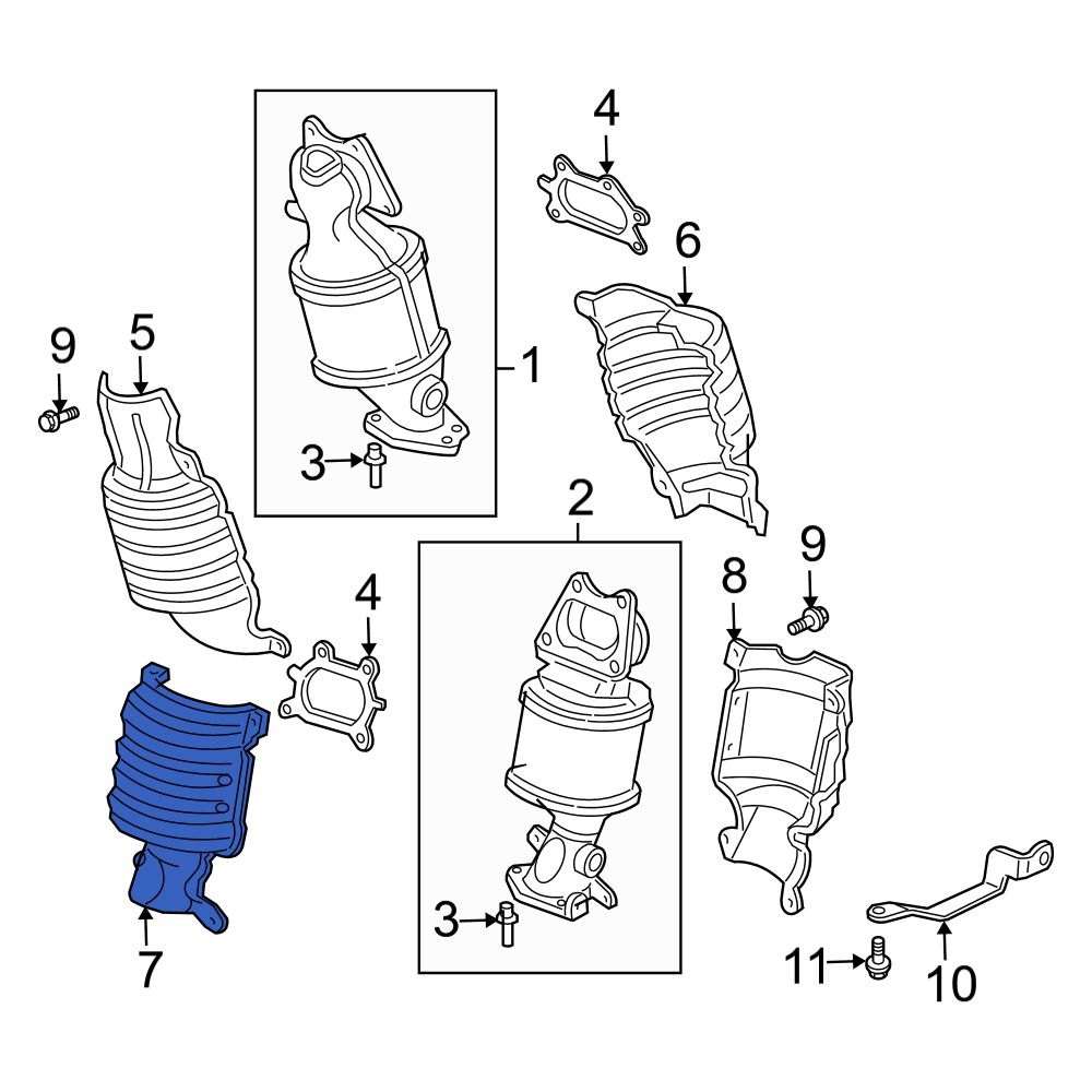 Acura OE 18122RCAA00 Rear Inner Exhaust Manifold Heat Shield