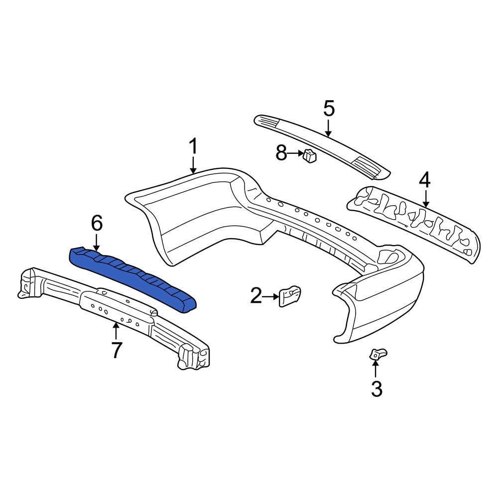 Acura OE 71570S3VA00 Rear Bumper Impact Absorber