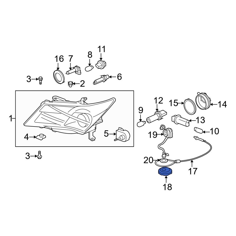 Acura OE 33129STXA02 Front Headlight Control Module