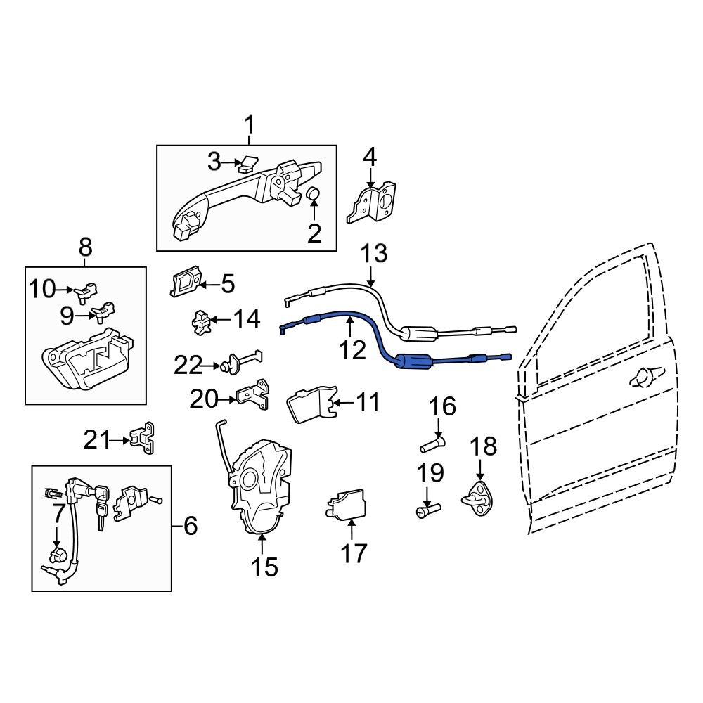 Acura OE 72131STXA00 Front Door Latch Cable