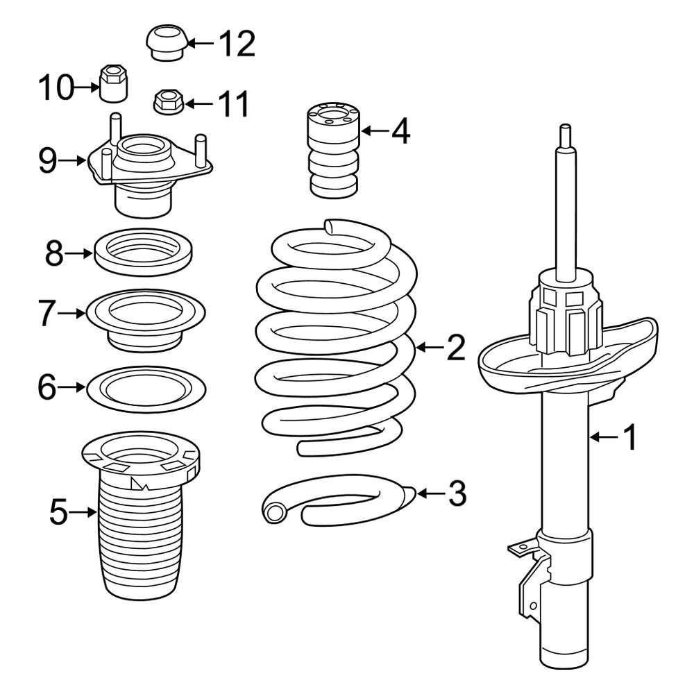 Acura OE 51621TZ6A01 Front Left Suspension Strut