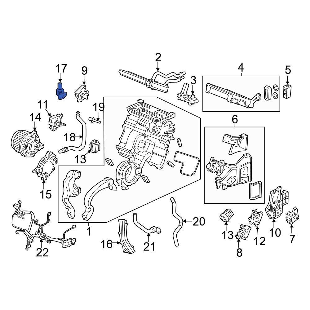 Acura OE 80533TYAA00 Cabin Air Temperature Sensor Aspirator Tube
