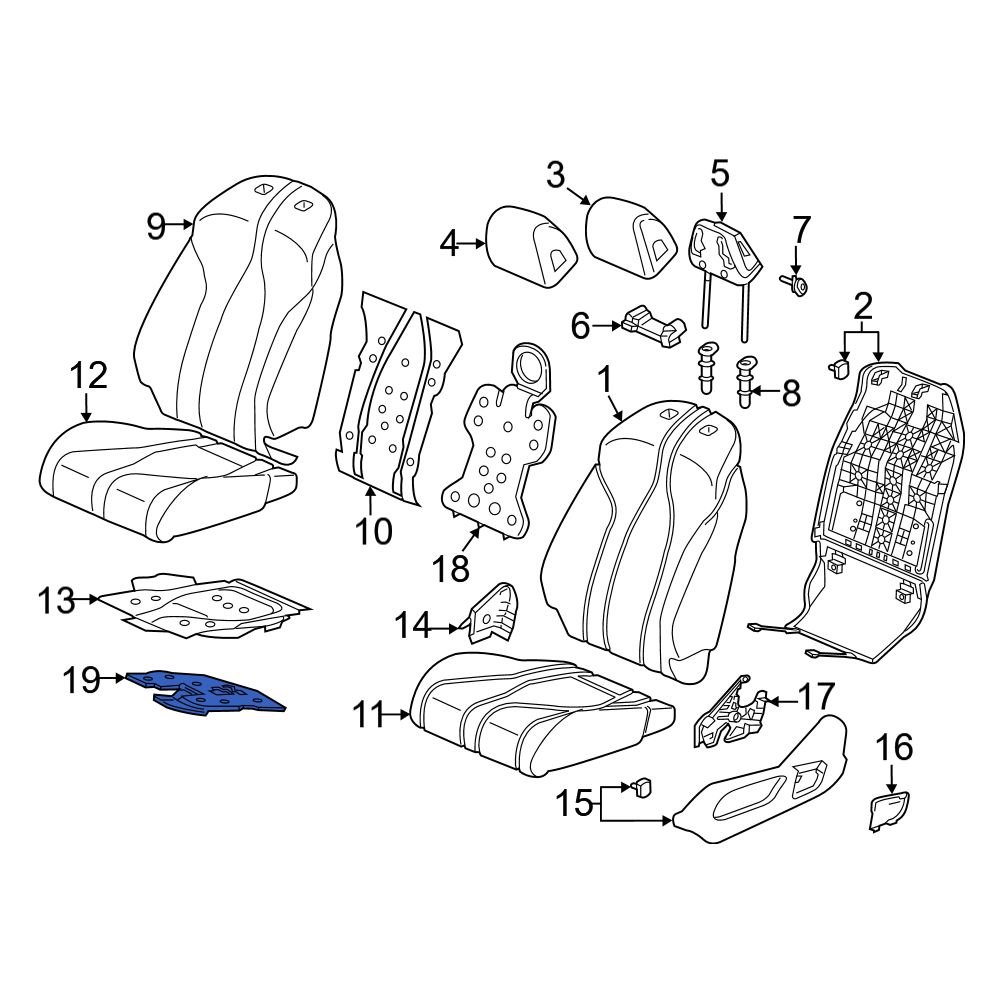 Acura OE 81218TYAA61 Front Left Lower Climate Controlled Seat Module