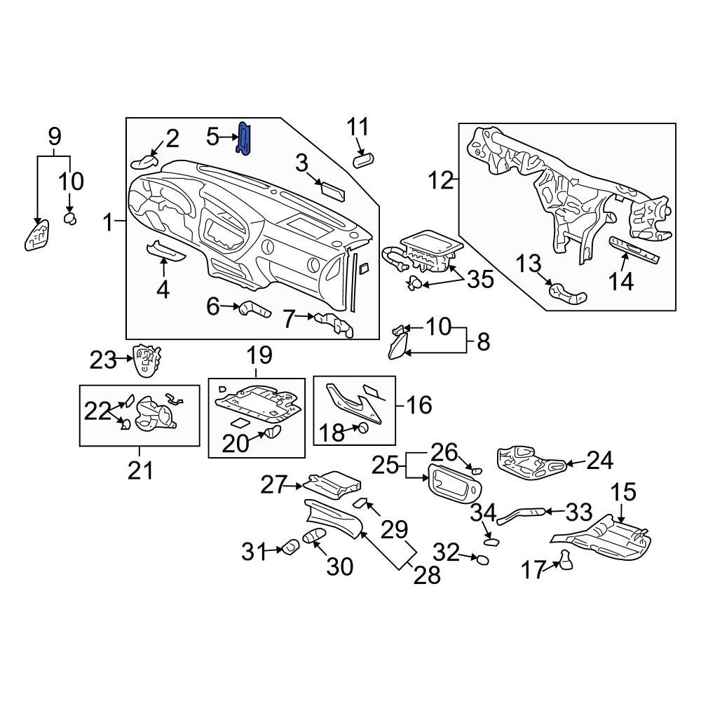 Acura OE 77205S6MA00ZZ Instrument Cluster Bracket