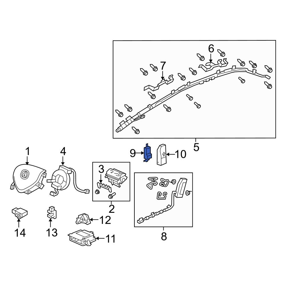 Acura OE 81169TL2A01 Front Right Air Bag Seat Sensor Mat