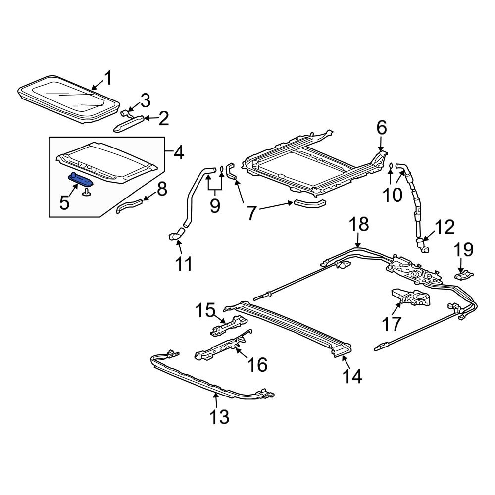 Acura OE 70611TA0A01ZJ Sunroof Handle