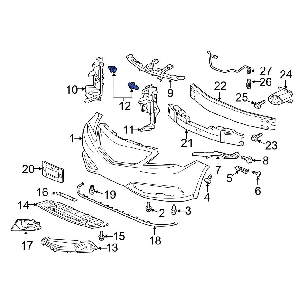 Acura OE 91505S9A003 - Floor Pan Splash Shield Clip