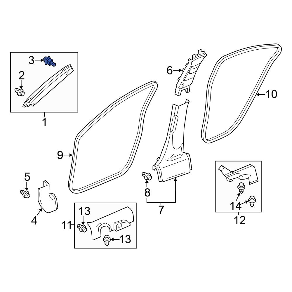 Acura Oe 91561tv1e11 Body A Pillar Trim Panel Clip