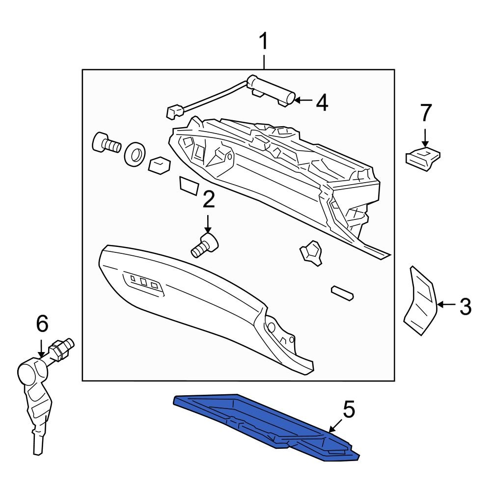 Acura OE 77502SJAA03 - Front Inner Glove Box Door Cover