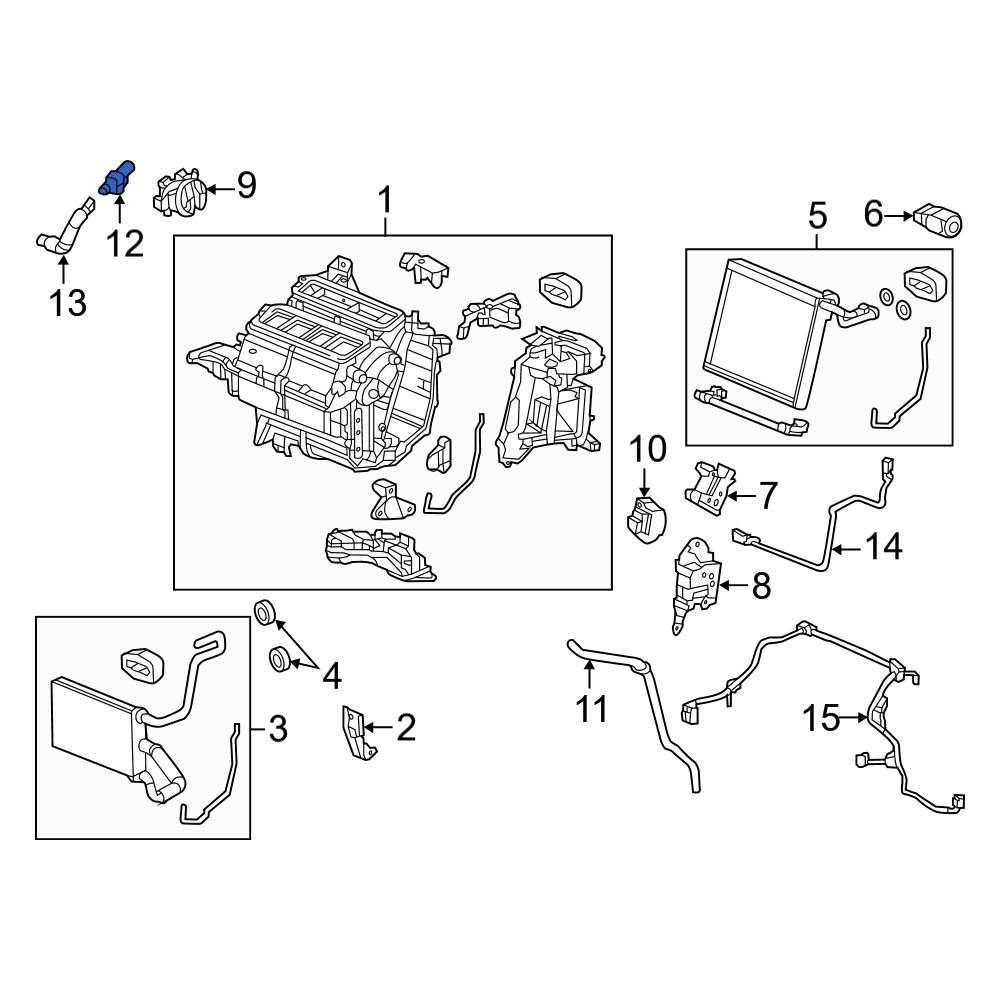 Acura OE 80534S84A41 Cabin Air Temperature Sensor Aspirator Tube