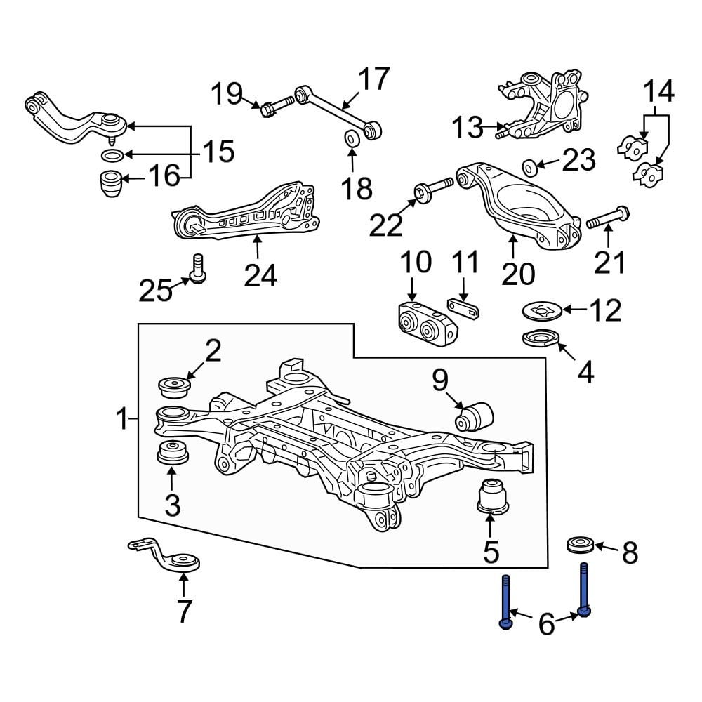 Acura OE 90176SDAA00 Front Suspension Crossmember Bolt