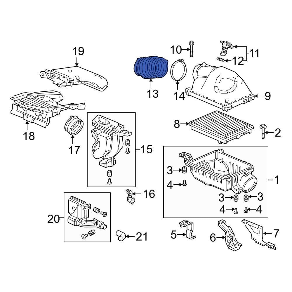 Acura OE 172485YFA00 - Front Engine Air Intake Hose