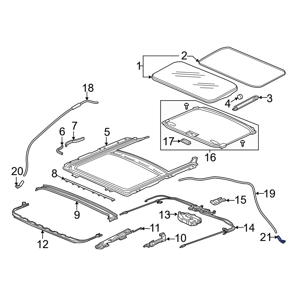 Acura OE 70052SJDJ00 Rear Sunroof Drain Hose Drain Valve
