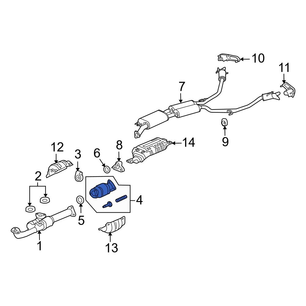 Acura OE 18190RYEA10 Front Left Catalytic Converter