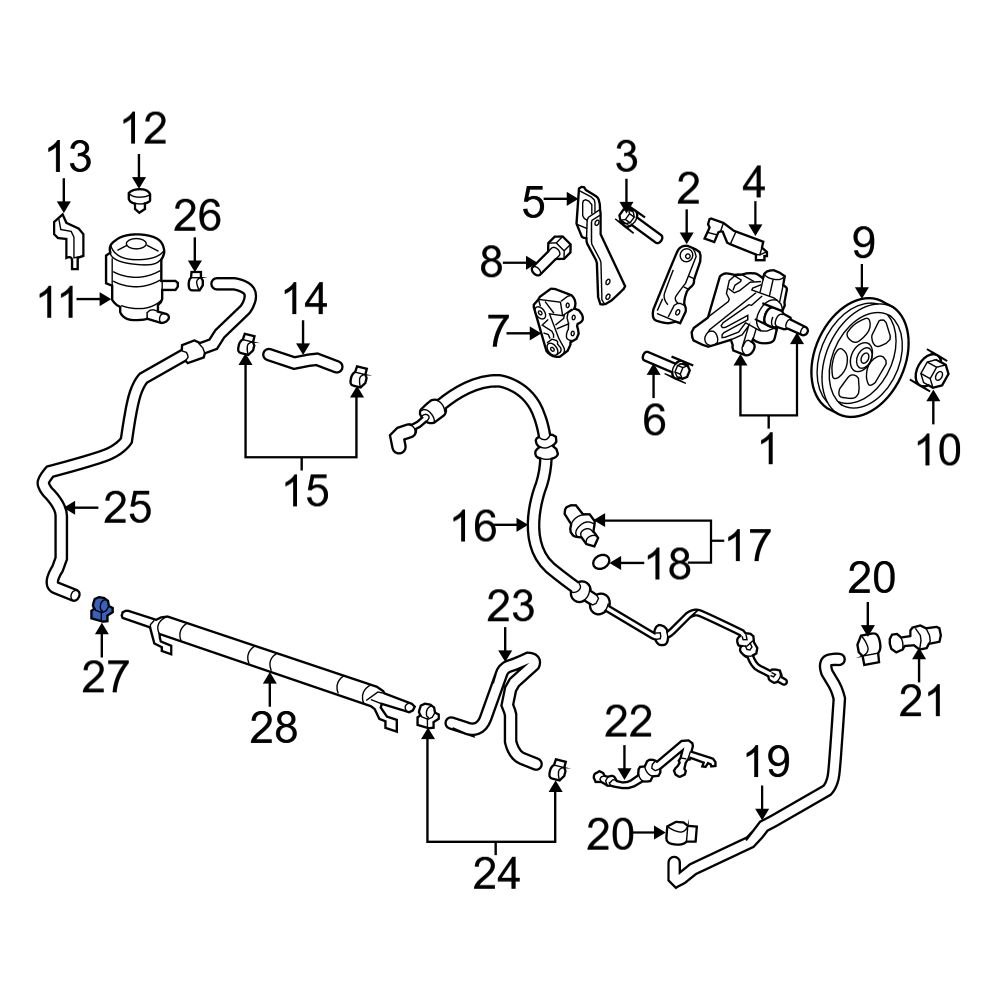 Acura OE 53729671003 Power Brake Booster Vacuum Hose Clamp