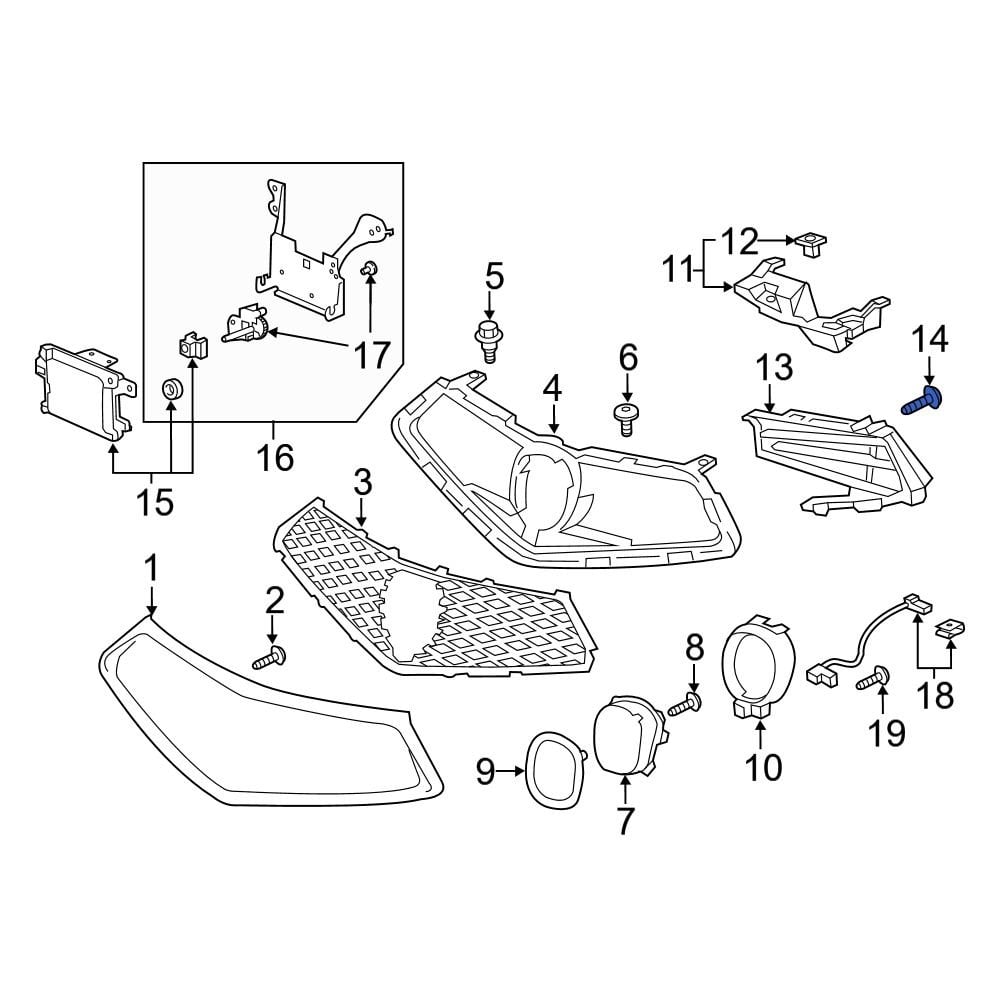 Acura Oe 90113sjaa00 - Bumper Cover Spacer Panel Screw