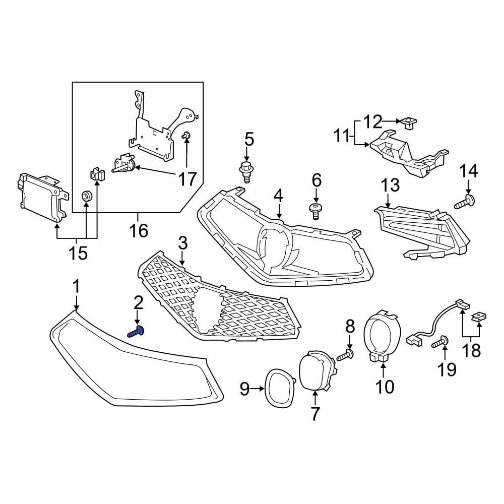 Acura OE 90113SJAA00 - Bumper Cover Spacer Panel Screw