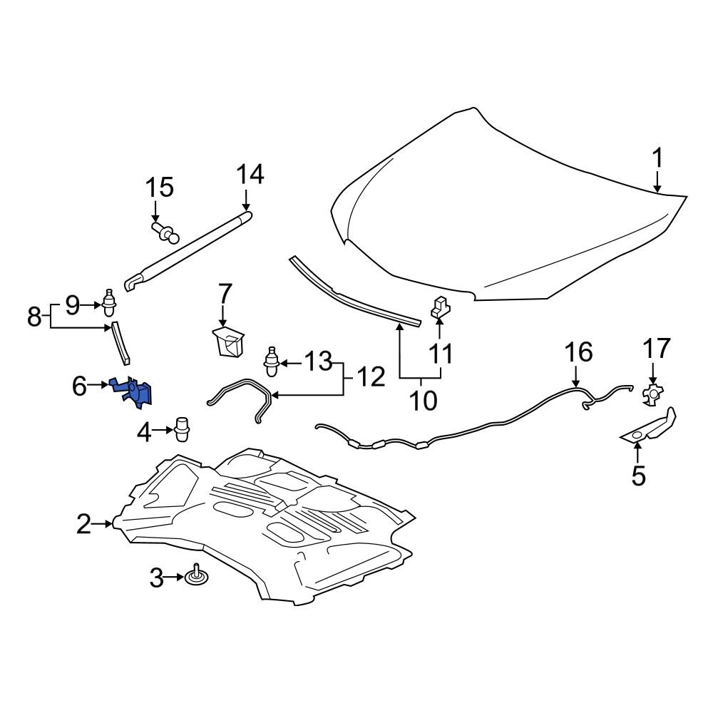 Acura OE 74120TZ3A12 - Front Hood Lock