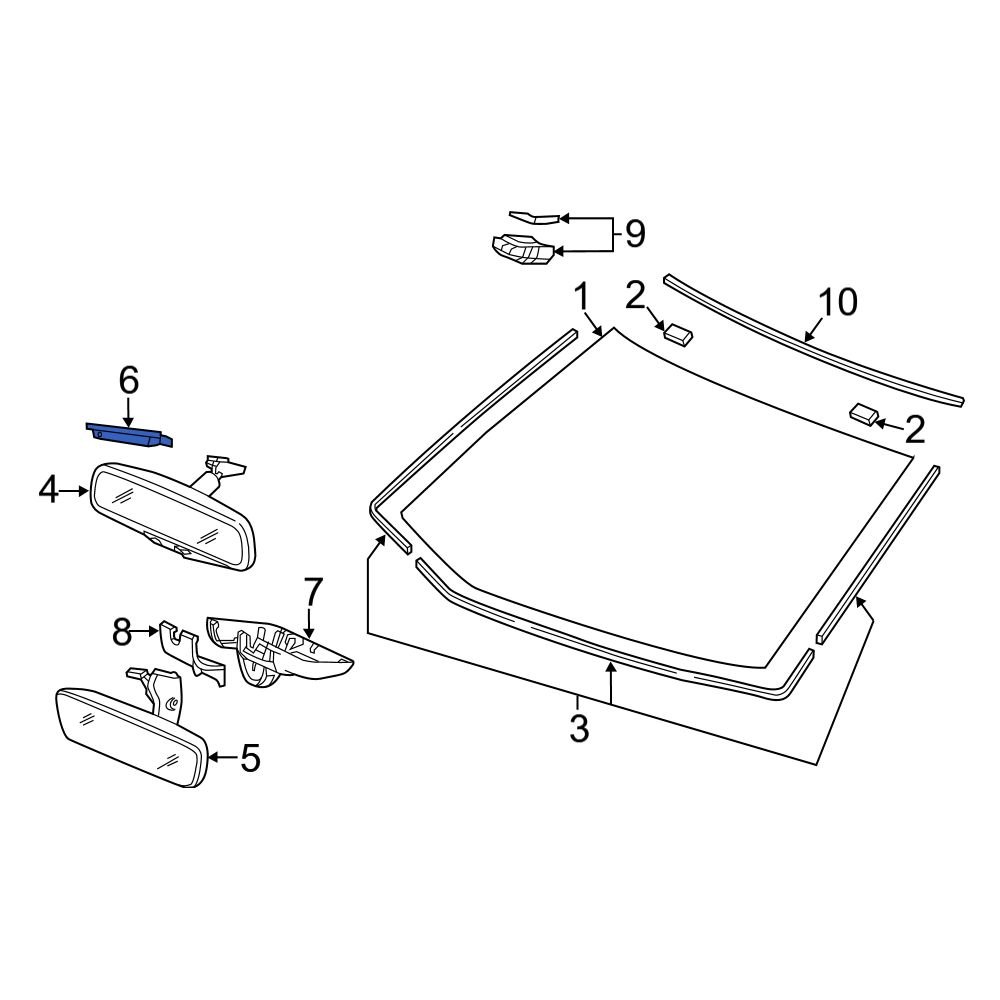 Acura OE 76412TZ3A11 Front Interior Rear View Mirror Cover