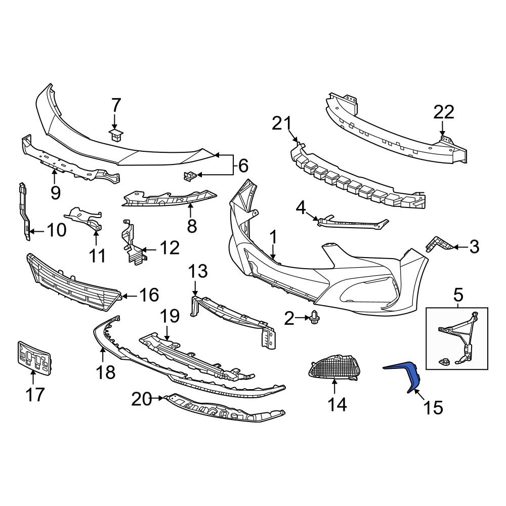 Acura OE 71104TGVA00 Front Right Bumper Trim