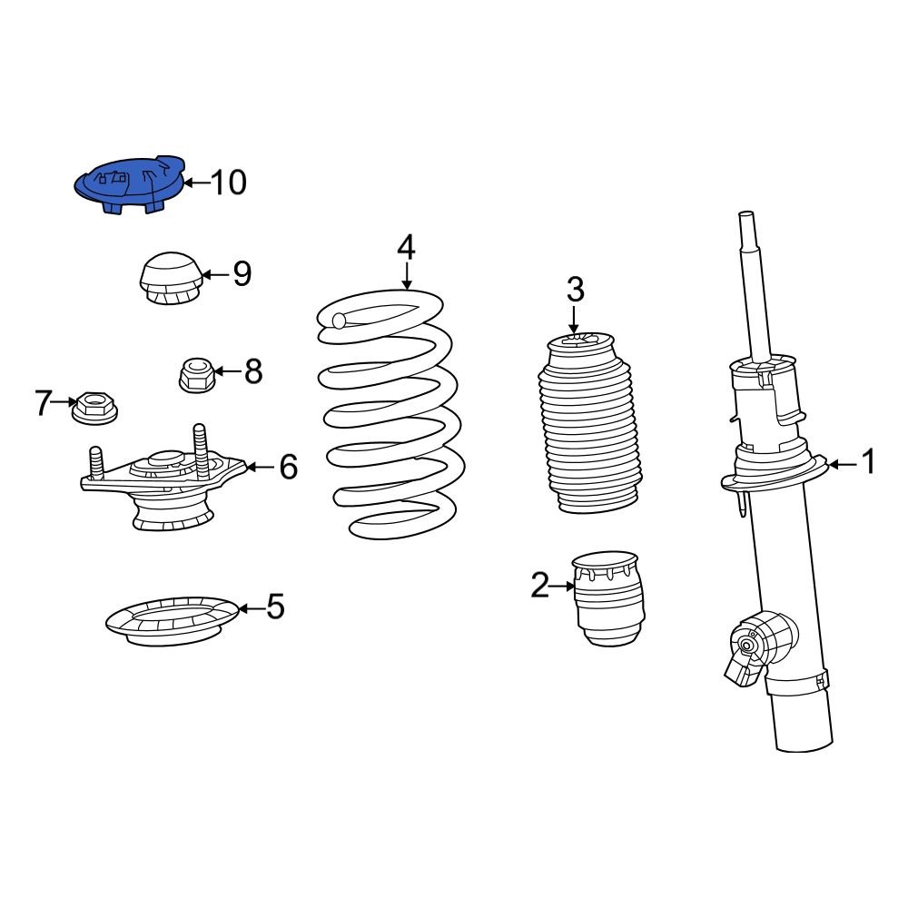 Acura OE 74257TGVA01 Left Suspension Strut Mount Cap
