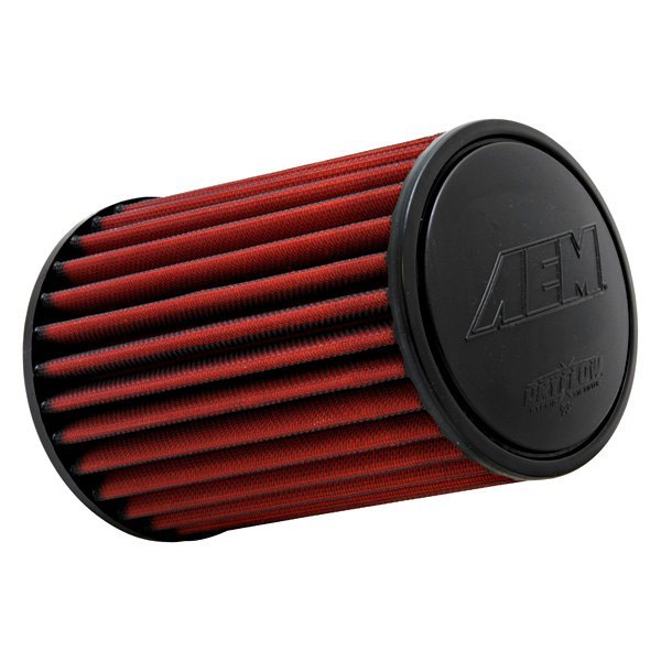 AEM Intakes® 212038DK DryFlow® Round Tapered Red Air Filter (3" F x