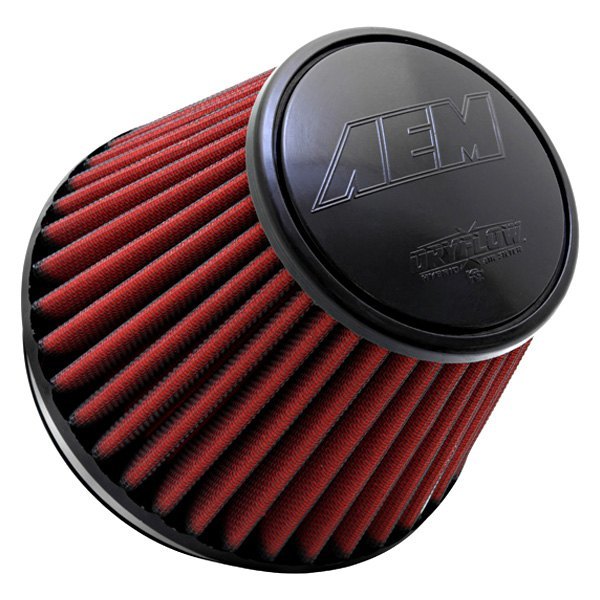 AEM Intakes® 21209DK DryFlow® Round Tapered Red Air Filter (6" F x 7