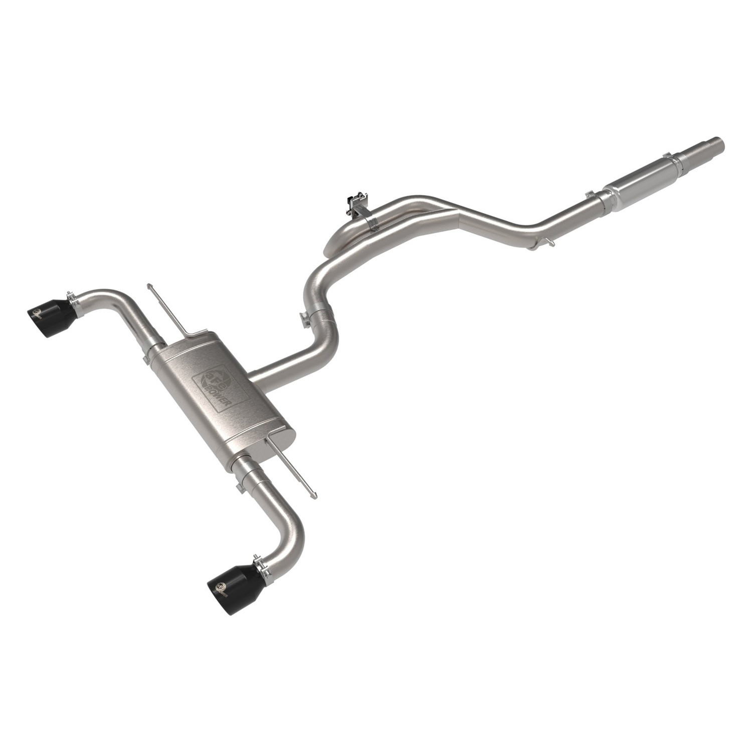 aFe Gemini XV 3in to Dual 2-1/2in SS Cat-Back Exhaust w/ Cut-Out | Kia Stinger (18-21) (49-37034)