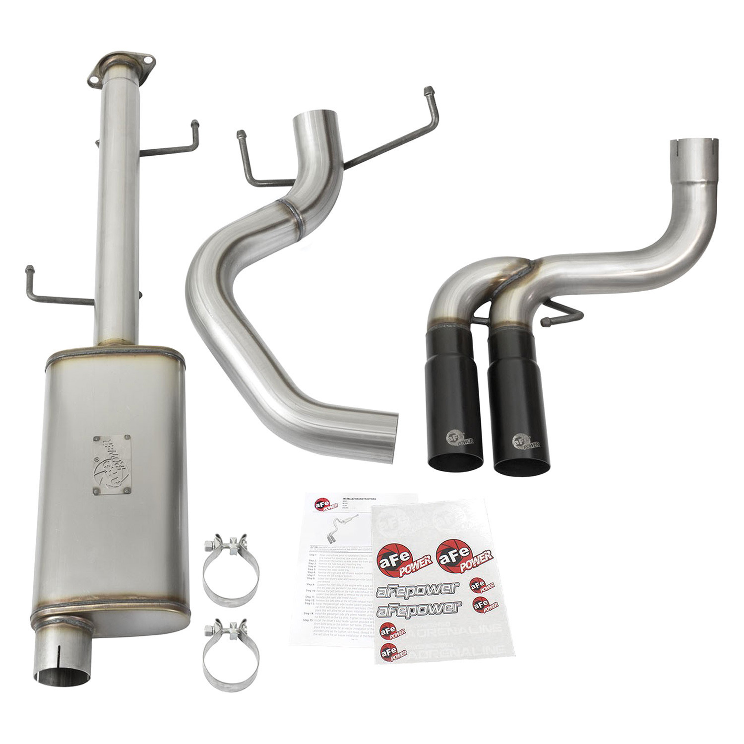 aFe Rebel Series 2.5in 409 SS Axle-Back Exhaust w/Polished Tips 07+ Jeep Wrangler (JK) V6 3.6L/3.8L