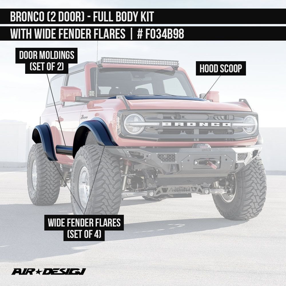 Air Design® FO34B98 SmoothGrain Textured Black OffRoad Body Kit