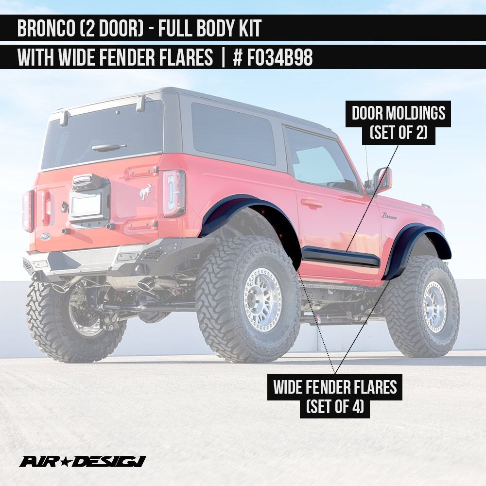 Air Design® FO34B98 SmoothGrain Textured Black OffRoad Body Kit