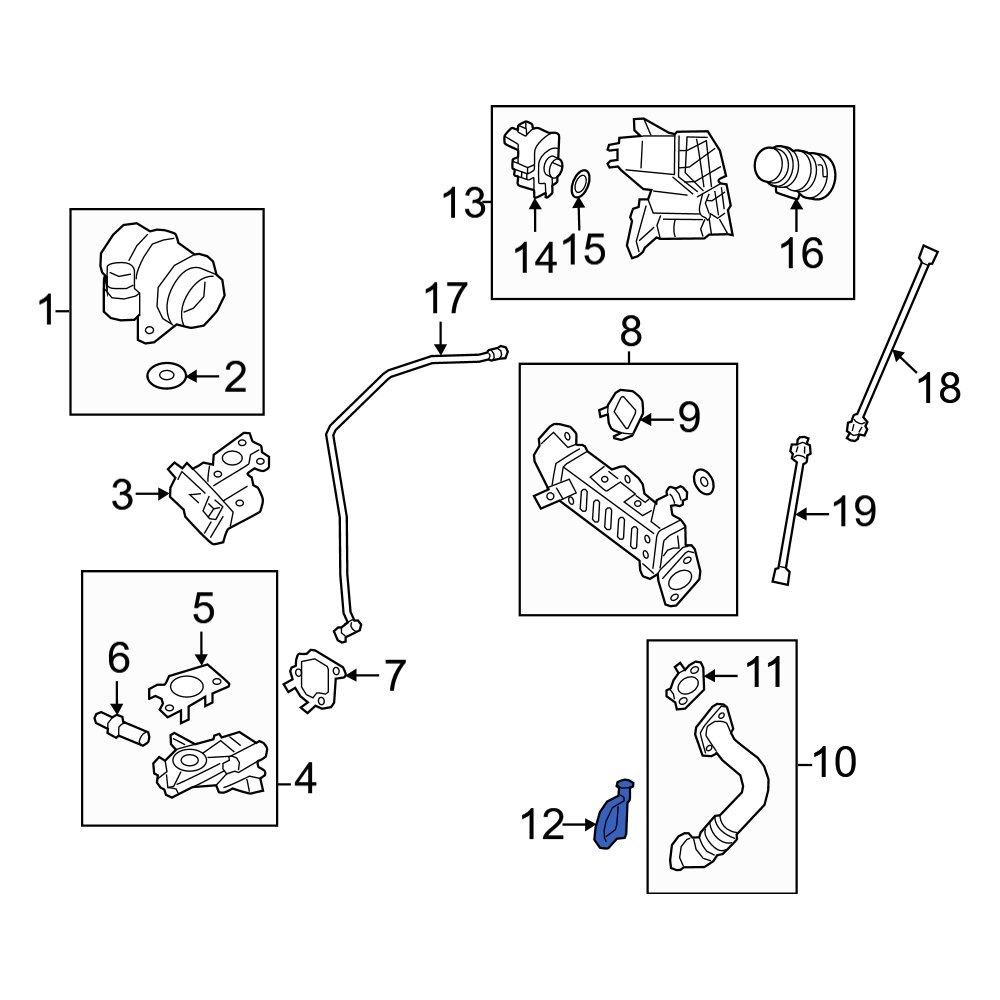 Alfa Romeo OE 68346001AA Exhaust Gas Recirculation (EGR) Tube Clamp