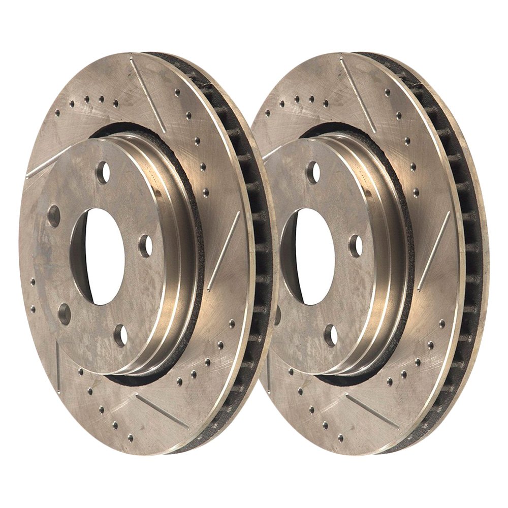 Alloy USA® 11353 Drilled and Slotted 1Piece Front Brake Rotors
