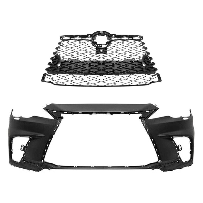 Alzare® BNDL-233613 - 2-Piece (Front Bumper Cover, Grille) (Standard Line)