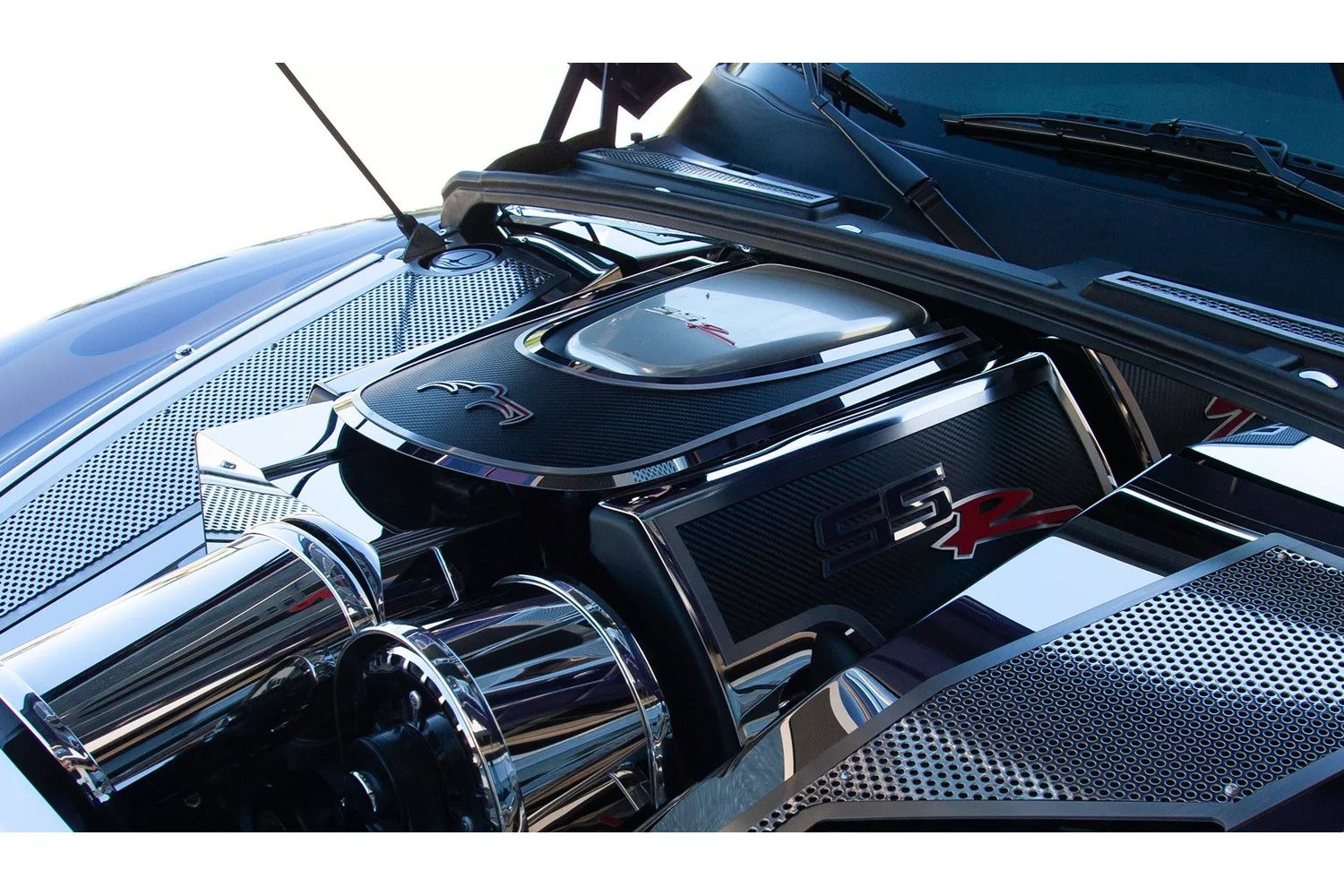 American Car Craft® 513021 - Carbon Fiber Engine Shroud Cover with ...