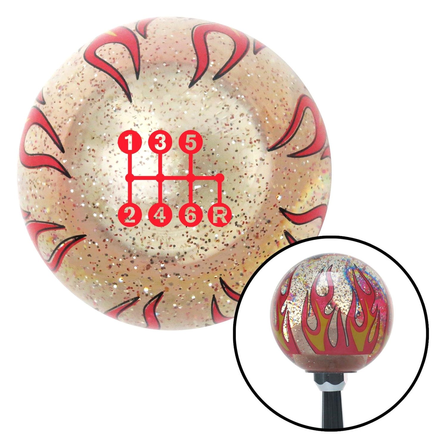 American Shifter® ASCSNX1617045 Old Skool Series Clear with Flames