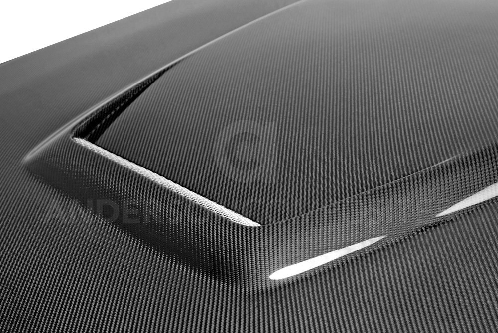 Anderson Composites ® - GR-Style Double Sided Gloss Carbon Fiber Hood.