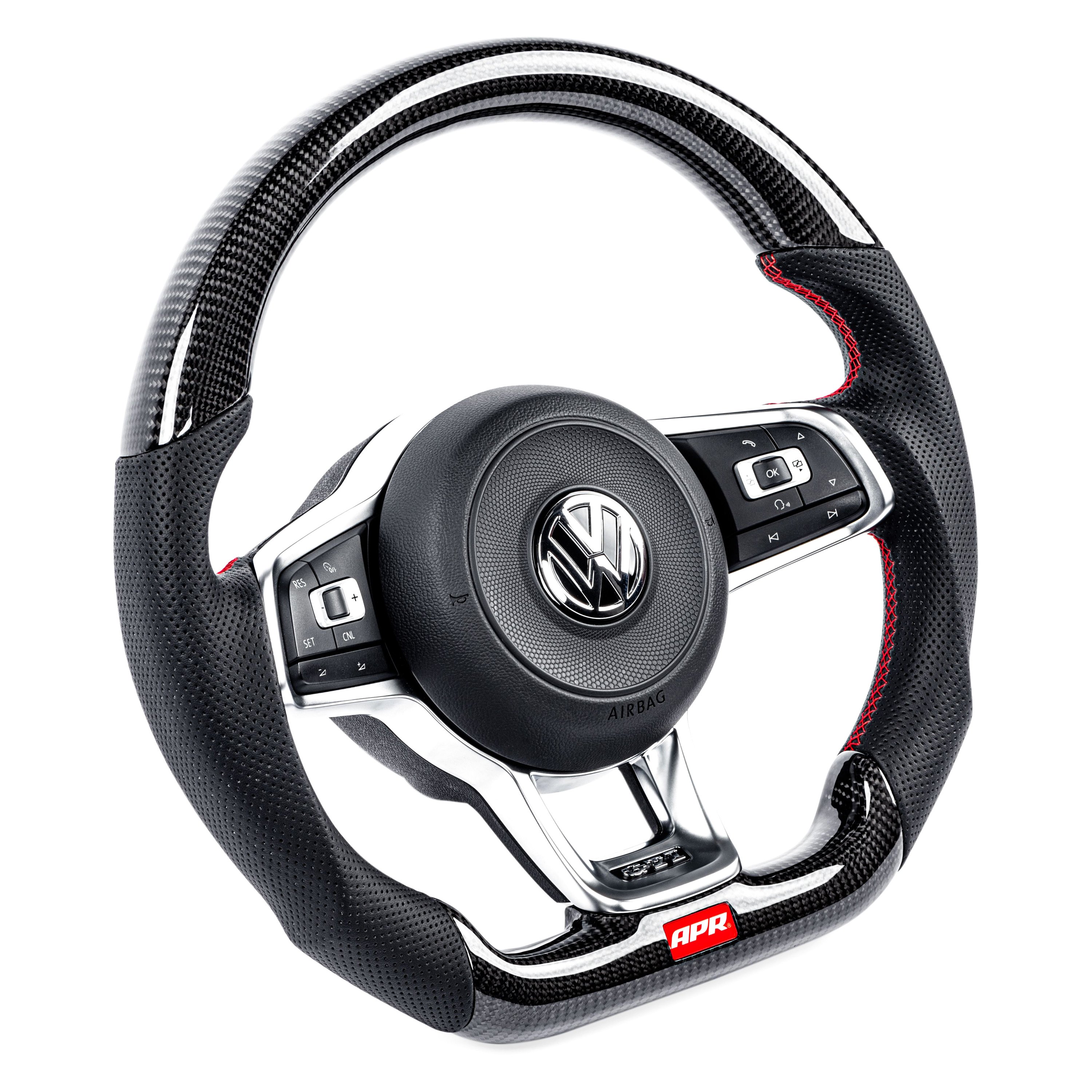 APR® 3Spoke Carbon Fiber/Leather Steering Wheel