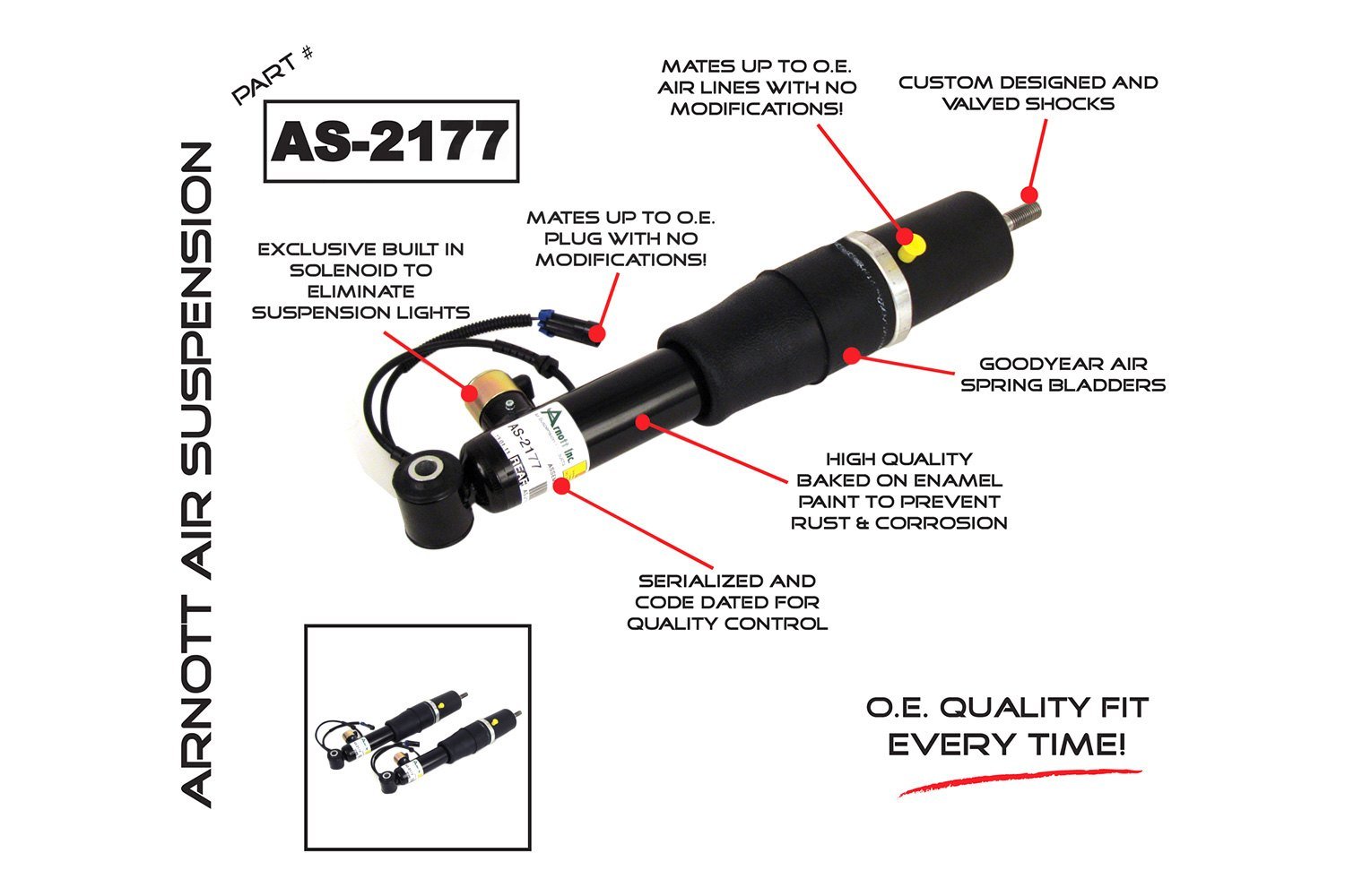 Arnott® AS2177 Rear Air Shock Absorbers