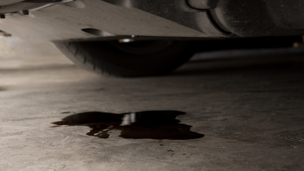 puddle from fuel leak