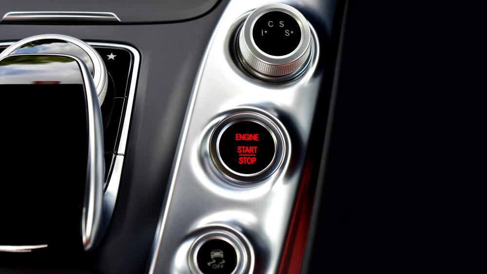 Ignition button of car